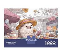 Rompecabezas para Adultos De 1000 Piezas Hedgehog Tea Party Rompecabezas para Adultos Juego Práctico Análisis Y Lógica Cumpleaños Y Navidad 52x38cm/1000pcs