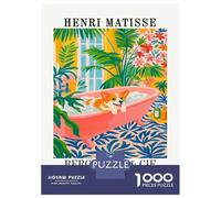 Rompecabezas para Adultos De 1000 Piezas Henri Matisse Corgi Bath Art Print Rompecabezas para Adultos Juegos Familiares Mejoran La Memoria Reducción del Estrés Regalos 52x38cm/1000pcs
