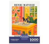 Rompecabezas para Adultos De 1000 Piezas Henri Matisse Dog in Sink Painting Rompecabezas para Adultos Juego De Ingenio Desafío Difícil Gran Regalo para Los Amantes De Los Juegos 52x38cm/1000pcs