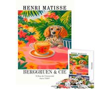 Rompecabezas para Adultos de 1000 Piezas Henri Matisse póster de Perro y café Juguetes de Bricolaje Obra de Arte Regalo para Juego Educativo Mejora del Amor en Pareja tamaño 50x75cm