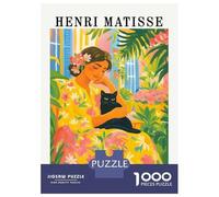 Rompecabezas para Adultos De 1000 Piezas Henri Matisse Woman with Black Cat Rompecabezas para Adultos Juegos Familiares Mejoran La Memoria Reducción del Estrés Regalos 70x50cm/1000pcs