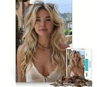 Rompecabezas para Adultos de 1000 Piezas Hermosa Joven,diseño de Corte Fino,Entrenamiento Mental,diversión para Relajarse,Juego artístico de cumpleaños (38x52cm)