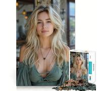 Rompecabezas para Adultos de 1000 Piezas Hermosa Joven,diseño de Corte Fino,Entrenamiento Mental,diversión para Relajarse,Juego artístico de cumpleaños (38x52cm)