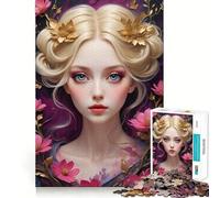 Rompecabezas para Adultos de 1000 Piezas,Hermosa niña,Cuento de Hadas,Borde, Juego Inteligente,Regalo,Juego de Ocio navideño,Arte (38x26cm)