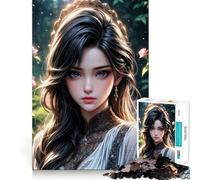 Rompecabezas para Adultos de 1000 Piezas,Hermosa Princesa asiática,Bordes, Juego Inteligente,Regalo,Juego de Ocio navideño,Arte (50x75cm)