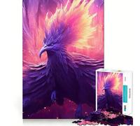 Rompecabezas para Adultos de 1000 Piezas,Hermoso fénix púrpura,Bordes, Juego Inteligente,Regalo,Juego de Ocio navideño,Arte (38x52cm)