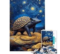 Rompecabezas para Adultos de 1000 Piezas Híbrido de Armadillo y Tortuga bajo una Noche Estrellada Rompecabezas antiestrés para Adultos Que mejoran la Memoria (tamaño 38x26cm)