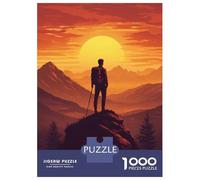 Rompecabezas para Adultos De 1000 Piezas Hiking Mountain Vintage Rompecabezas para Adultos Juegos Familiares Mejora La Memoria Desafío Educativo 38x26cm/1000pcs