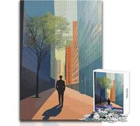 Rompecabezas para Adultos de 1000 Piezas, Hombre Caminando en la Ciudad, Juego Imposible, Corte de precisión, Regalo de Amigo Secreto, tamaño 38x26cm