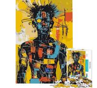 Rompecabezas para Adultos de 1000 Piezas Hombre con Gafas Arte Abstracto Rompecabezas Juego práctico Una Obra de Arte cumpleaños y Navidad (Tamaño 38x26cm)