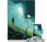 Rompecabezas para Adultos de 1000 Piezas Hombre Mirando una Flor Desafío difícil para aliviar el estrés Regalo de cumpleaños 38x26cm