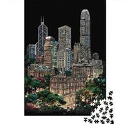 Rompecabezas para Adultos De 1000 Piezas Hong Kong Cityscape at Night Rompecabezas para Adultos Juguetes Antiestrés Regalos para Mujeres Juego Desafiante Regalos 38x26cm/1000pcs