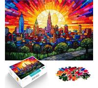 Rompecabezas para Adultos de 1000 Piezas Horizonte de Cristal de Kansas City Hecho de Madera para Mayores de 14 años Juego desafiante Juegos Juguetes Regalo tamaño:50x75cm