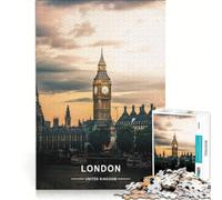 Rompecabezas para Adultos de 1000 Piezas Horizonte de Londres con Big Ben Juegos relajantes Actividades Divertidas para Hacer en casa fortalece el Amor Entre Parejas 38x52cm