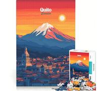 Rompecabezas para Adultos de 1000 Piezas Horizonte de Quito Ecuador Juegos relajantes y Actividades Divertidas para Hacer en casa Incluye póster y Hoja de Preguntas a Juego 38x52cm