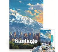 Rompecabezas para Adultos de 1000 Piezas Horizonte de Santiago de Chile Juegos Divertidos Carrera de Velocidad Manual colección de Artistas Bellas Artes 50x75cm