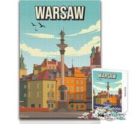 Rompecabezas para Adultos de 1000 Piezas: Horizonte de Varsovia, Polonia, Paisaje Urbano, diversión Familiar y Noche de Juegos, Corte de precisión, Regalo para cumpleaños, tamaño 38x26cm