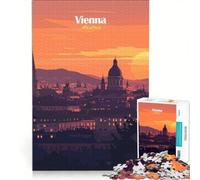 Rompecabezas para Adultos de 1000 Piezas Horizonte de Viena al Atardecer Juego Educativo desafiante para completar Regalo Ideal para quienes Buscan un Juego desafiante 50x75cm