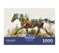 Rompecabezas para Adultos De 1000 Piezas Horse Forest Nature Art Print Rompecabezas para Adultos Juegos Relajantes Desafío Difícil Actividades Divertidas En Casa 52x38cm/1000pcs