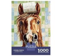 Rompecabezas para Adultos De 1000 Piezas Horse with Toilet Paper on Head Rompecabezas para Adultos Juegos Familiares Montaje De Patrones Cumpleaños Y Navidad 52x38cm/1000pcs