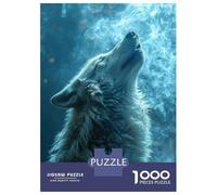 Rompecabezas para Adultos De 1000 Piezas Howling White Wolf Rompecabezas para Adultos Juguetes Antiestrés Decoración Difícil Y Desafiante 52x38cm/1000pcs