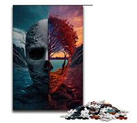 Rompecabezas para Adultos de 1000 Piezas Humanos vs Naturaleza Rompecabezas Imposible Juego Familiar antiestrés desafío difícil 75x50cm