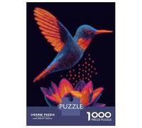 Rompecabezas para Adultos De 1000 Piezas Hummingbird and Lotus Flower Digital Art Rompecabezas para Adultos Juguetes Antiestrés Aliviador del Estrés Regalos De Cumpleaños Y Únicos 52x38cm/1000pcs