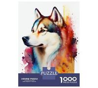 Rompecabezas para Adultos De 1000 Piezas Husky Dog Colorful Rompecabezas Antiestrés Juguetes Divertidos Y Humorísticos Actividades Divertidas En Casa, 38x26cm/1000pcs