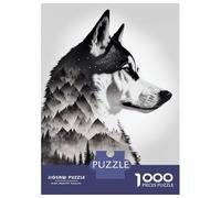 Rompecabezas para Adultos De 1000 Piezas Husky Dog Forest Rompecabezas Antiestrés Juguetes Divertidos Y Humorísticos Actividades Divertidas En Casa, 70x50cm/1000pcs