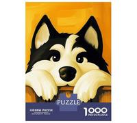 Rompecabezas para Adultos De 1000 Piezas Husky Peeking Over Fence Rompecabezas Juego De Ingenio Aliviador del Estrés Difícil Y Desafiante 38x26cm/1000pcs