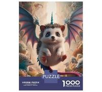 Rompecabezas para Adultos De 1000 Piezas Hybrid Hedgehog with Dragon Wings Rompecabezas para Adultos Juego Práctico Decoración De Pared Cumpleaños Y Navidad 38x26cm/1000pcs