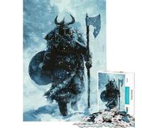 Rompecabezas para Adultos de 1000 Piezas Icy Rampage Viking Warrior Juego desafiante Juguetes educativos decoración Perfecta Regalo Divertido (tamaño 38x52cm)