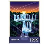 Rompecabezas para Adultos De 1000 Piezas Iguazú Falls Sunset Rompecabezas para Adultos Juego Práctico Decoración De Pared para Cumpleaños, Navidad 52x38cm/1000pcs