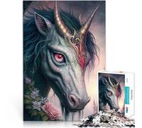 Rompecabezas para Adultos de 1000 Piezas Ilusión de Unicornio Hecho de Madera para Mayores de 14 años Juegos educativos Decoración del hogar Regalos de Amigo Secreto tamaño:50x75cm