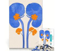 Rompecabezas para Adultos de 1000 Piezas,ilustración de riñón en Azul y Naranja,Corte preciso,Divertido,Actividad Mental Inteligente,Tiempo de Ocio,Regalo de cumpleaños para Aficionados 38x52cm