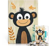 Rompecabezas para Adultos de 1000 Piezas Ilustración de un Mono Sonriente desafío Educativo Actividades Divertidas en casa, Regalos de cumpleaños, Regalos de Viaje, 50x70cm