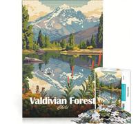 Rompecabezas para Adultos de 1000 Piezas ilustración del Paisaje del Bosque Valdiviano de Chile Juego Educativo desafiante para completar Regalo de Juego desafiante 50x75cm