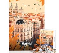 Rompecabezas para Adultos de 1000 Piezas ilustración del Paisaje Urbano de Madrid Juguete para decoración de Pared Obra de Arte Regalo para Juego Educativo Potencia el Amor Entre Parejas 50x75cm