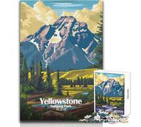 Rompecabezas para Adultos de 1000 Piezas, ilustración del Parque Nacional de Yellowstone, Hermoso diseño, Juego, una Obra de Arte, Regalo para cumpleaños, tamaño 38x52cm