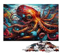 Rompecabezas para Adultos de 1000 Piezas: Imagina un Pulpo psicodélico Colorido Corte preciso 1000 Piezas (38 x 26 cm)