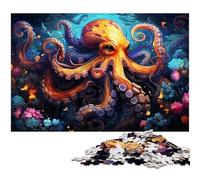 Rompecabezas para Adultos de 1000 Piezas Imagina un Pulpo psicodélico Colorido Rompecabezas de Papel para Adultos decoración del hogar 1000 Piezas (38 x 26 cm)
