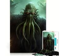 Rompecabezas para Adultos de 1000 Piezas,Impresionante Cthulhu,Arte Decorativo,Corte preciso,Juego para ejercitar la Mente,Tiempo de Juego Relajante, (38x26cm)