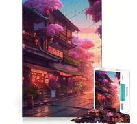 Rompecabezas para Adultos de 1000 Piezas Impresionante diseño japonés de Corte Fino Actividad para la Mente Tiempo de Juego Tranquilo Decoración navideña Arte (50x75cm)
