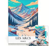 Rompecabezas para Adultos de 1000 Piezas: Increíble esquí de Les Arcs, decoración de Pared de Juguete, desafiante para completar, Toda la Familia 38x26cm