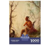 Rompecabezas para Adultos De 1000 Piezas Indian Hunter Resting Rompecabezas para Adultos Juego De Ingenio Aliviador del Estrés Actividades Divertidas En Casa 70x50cm/1000pcs