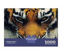 Rompecabezas para Adultos De 1000 Piezas Intense Tiger Face Close-Up Rompecabezas para Adultos Juegos Relajantes Alivia El Estrés Ayuda A Ejercitar El Cerebro 52x38cm/1000pcs