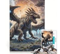 Rompecabezas para Adultos de 1000 Piezas: Invasión Cósmica de Dinosaurios, Juguete Educativo, difícil y desafiante, Que Mejora el Amor Entre Parejas 50x75cm