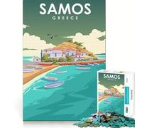 Rompecabezas para Adultos de 1000 Piezas,Isla de Samos,Grecia,Arte,Corte Premium,Juego de Habilidad Mental,diversión sin Preocupaciones,decoración navideña para Pared (50x75cm)