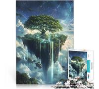 Rompecabezas para Adultos de 1000 Piezas Isla Flotante con árbol Reducción del estrés Interesante Regalo de Obra de Arte 75x50cm