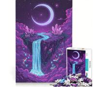 Rompecabezas para Adultos de 1000 Piezas: Isla Flotante con Cascada y Carpas koi Decoración de Pared Divertida y Original, cumpleaños o Navidad 50x75cm